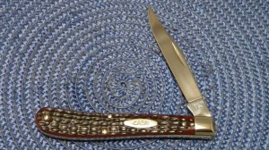 Case XX USA 3 Dot (1977) Delrin 61048 Slimline Trapper Farmers Jack Knife