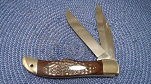 Case XX USA 9 Dot (1981) Laminated Wood 6265 SAB Folding Hunter Knife