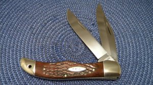 Case XX USA 1 Dot (1979) Laminated Wood 6265 SAB Folding Hunter Knife