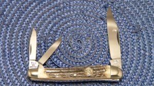Hen & Rooster Bertram Cutlery Rostfrei Germany 203 DS Stag Whittler Knife