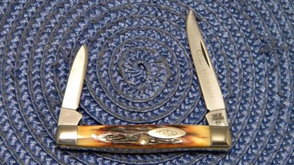 Case XX Stainless USA 4 Dot (1976) Stag 5233 SS Razor Edge 2 Blade Pen Knife Case XX Stainless USA 4 Dot (1976) Stag 5233 SS Razor Edge 2 Blade Pen Knife