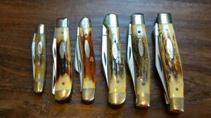 Case XX Stainless USA 1 Dot (1979) Stag Bradford Centennial 6 Knife Set
