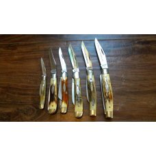 Case XX Stainless USA 1 Dot (1979) Stag Bradford Centennial 6 Knife Set Case XX Stainless USA 1 Dot (1979) Stag Bradford Centennial 6 Knife Set
