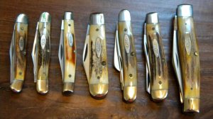 Case XX SS USA 10 Dot (1980) Stag 75th Anniversary 7 Knife Set