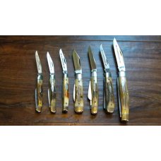 Case XX SS USA 10 Dot (1980) Stag 75th Anniversary 7 Knife Set Case XX SS USA 10 Dot (1980) Stag 75th Anniversary 7 Knife Set
