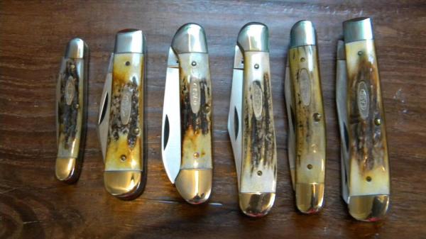 Case XX SS USA 9 Dot (1981) Stag 6 Piece Knife Set Case XX SS USA 9 Dot (1981) Stag 6 Piece Knife Set