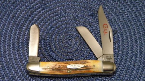 Case XX Stainless USA 2 Dot (1978) Stag 5347 HP SSP Red Etch Stockman Knife Case XX Stainless USA 2 Dot (1978) Stag 5347 HP SSP Red Etch Stockman Knife