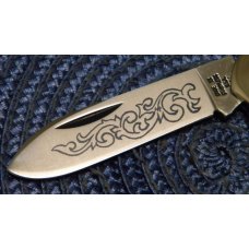 Case XX Stainless USA 3 Dot (1977) Stag 52131 SSP Blue Scroll Canoe Knife Case XX Stainless USA 3 Dot (1977) Stag 52131 SSP Blue Scroll Canoe Knife