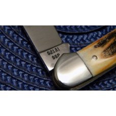 Case XX Stainless USA 3 Dot (1977) Stag 52131 SSP Blue Scroll Canoe Knife Case XX Stainless USA 3 Dot (1977) Stag 52131 SSP Blue Scroll Canoe Knife