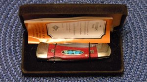 Western USA 513 G Wood Lockback Knife in Box c.1983