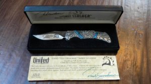 United Cutlery David Yellowhorse Spirit Stalker CS46 Silver Series 2nd Edition Lockback Knife in Box