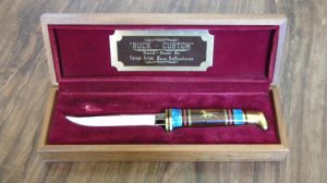 Buck Custom USA David Yellowhorse Mustang Fixed Blade Knife in Box