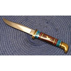 Buck Custom USA David Yellowhorse Mustang Fixed Blade Knife in Box Buck Custom USA David Yellowhorse Mustang Fixed Blade Knife in Box