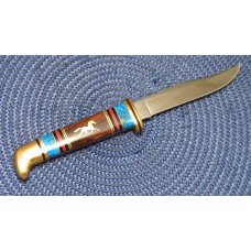Buck Custom USA David Yellowhorse Mustang Fixed Blade Knife in Box Buck Custom USA David Yellowhorse Mustang Fixed Blade Knife in Box