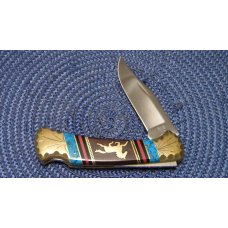 Buck Custom USA David Yellowhorse Mustang Folding Lockback Knife in Box