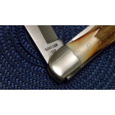 Case XX Stainless USA 3 Dot (1977) Stag 5265 SAB SSP Blue Scroll Folding Hunter Knife Case XX Stainless USA 3 Dot (1977) Stag 5265 SAB SSP Blue Scroll Folding Hunter Knife