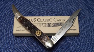 Camillus NY USA CCC-3 Bone Classic Cartridge Bone 7 mm MAUSER Toothpick Knife in Box