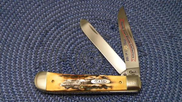 Case XX USA 5 Dot (1995) Stag 5254 Trapper Knife North Star Blade Collectors 1 of 100 Case XX USA 5 Dot (1995) Stag 5254 Trapper Knife North Star Blade Collectors 1 of 100
