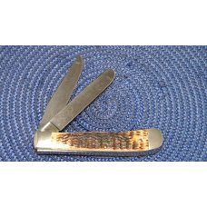 Case XX USA 1 Dot (1989) ROG6254 D Rogers Bone Damascus Trapper Knife Case XX USA 1 Dot (1989) ROG6254 D Rogers Bone Damascus Trapper Knife