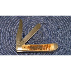 Case XX USA 1 Dot (1989) ROG6207 D Rogers Bone Damascus Mini Trapper Knife Case XX USA 1 Dot (1989) ROG6207 D Rogers Bone Damascus Mini Trapper Knife