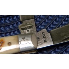 Case XX USA 1 Dot (1989) ROG6207 D Rogers Bone Damascus Mini Trapper Knife Case XX USA 1 Dot (1989) ROG6207 D Rogers Bone Damascus Mini Trapper Knife