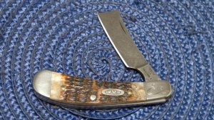 Case XX USA 1 Dot (1989) ROG611098 D Rogers Bone Damascus Razor Knife