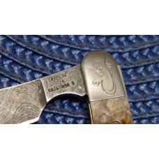 Case XX USA 1 Dot (1989) ROG611098 D Rogers Bone Damascus Razor Knife Case XX USA 1 Dot (1989) ROG611098 D Rogers Bone Damascus Razor Knife