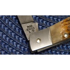 Case XX USA 1 Dot (1989) ROG61059L D Rogers Bone Damascus Lockback Knife Case XX USA 1 Dot (1989) ROG61059L D Rogers Bone Damascus Lockback Knife