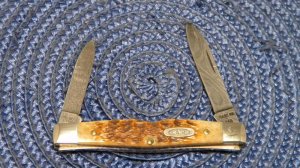 Case XX USA 1 Dot (1989) ROG62042 D Rogers Bone Damascus Pen Knife