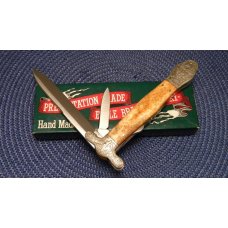 Parker Cut. Co. Hand Made Japan Bone EK-8 Folding Lockback Bowie Knife in Box Parker Cut. Co. Hand Made Japan Bone EK-8 Folding Lockback Bowie Knife in Box