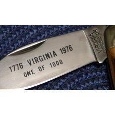 Taylor Cutlery Kingsport, Tenn. (Japan) Stag Virginia Bicentennial Elephant Toe Knife c.1976 in Box Taylor Cutlery Kingsport, Tenn. (Japan) Stag Virginia Bicentennial Elephant Toe Knife c.1976 in Box