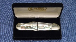 Case XX USA 1998 81549 L SS Genuine Abalone Pearl Copperlock Knife - SFO - In Box