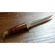 Boker Solingen Germany Alemania 190 Stacked Leather Fixed Blade Sheath Knife c.1960-1970 Boker Solingen Germany Alemania 190 Stacked Leather Fixed Blade Sheath Knife c.1960-1970
