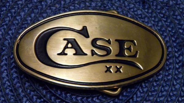 Authorized Case XX 1978 Solid Brass Oval Belt Buckle Baron Buckle Taiwan