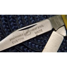 John Primble Belknap Hdw Mfg Co Yellow 932Y Birdseye Rivet Stockman Knife c.1940-1968 John Primble Belknap Hdw Mfg Co Yellow 932Y Birdseye Rivet Stockman Knife c.1940-1968