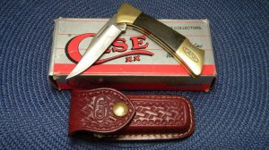Case XX SS USA 5 Dot (1985) Wood P158 LSSP Mako Lockback Knife & Pouch in Box