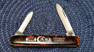 Case XX Stainless USA 1 Dot (1979) Imit. Tortoise Shell 1905-1980 Diamond Jubilee Pen Knife