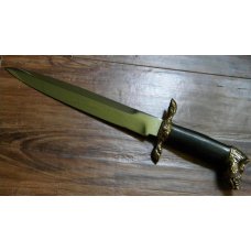 Kershaw Solingen Germany Rostfrei Golden Boar Fixed Blade Knife in Display