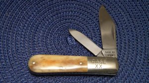 Case XX USA 1 Dot (1979) Appaloosa Bone A62009 1/2 Barlow Knife