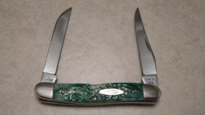 Case XX USA 8 Dot (1982) Green Bone Hawbaker Muskrat Knife