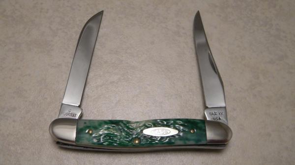 Case XX USA 8 Dot (1982) Green Bone Hawbaker Muskrat Knife Case XX USA 8 Dot (1982) Green Bone Hawbaker Muskrat Knife