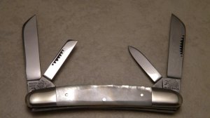 Bulldog Brand Hammer Forged Solingen Germany 1st Generation Pearl 4 Blade Tobacco Congress Knife
