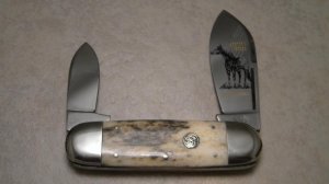 Bulldog Brand Solingen Germany 1995 Appaloosa Bone Western Horses Elephant Toe Sunfish Knife