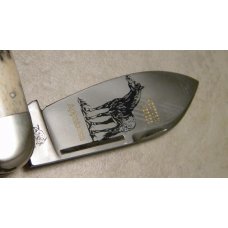 Bulldog Brand Solingen Germany 1995 Appaloosa Bone Western Horses Elephant Toe Sunfish Knife Bulldog Brand Solingen Germany 1995 Appaloosa Bone Western Horses Elephant Toe Sunfish Knife