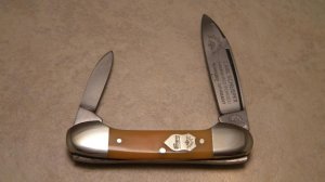 Carl Schlieper Solingen Germany German Eye Yellow Mini Canoe Knife