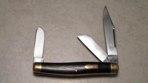 Robt Klaas Kissing Crane Solingen Germany Wood 1238 XI Stockman Knife c.1972