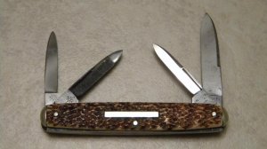 H. Boker & Co's Cutlery Germany Tree Brand Bone 4 Blade Pen Knife