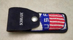 Schrade USA Beaded Leather Pouch for 5 1/2 inch Knife