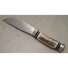 German Eye Carl Schlieper Solingen Germany Stag Fixed Blade Sheath Knife with Saw Teeth German Eye Carl Schlieper Solingen Germany Stag Fixed Blade Sheath Knife with Saw Teeth