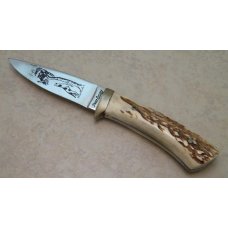 Frost Cutlery Japan Stag Coon Skinner Fixed Blade Sheath Knife Frost Cutlery Japan Stag Coon Skinner Fixed Blade Sheath Knife